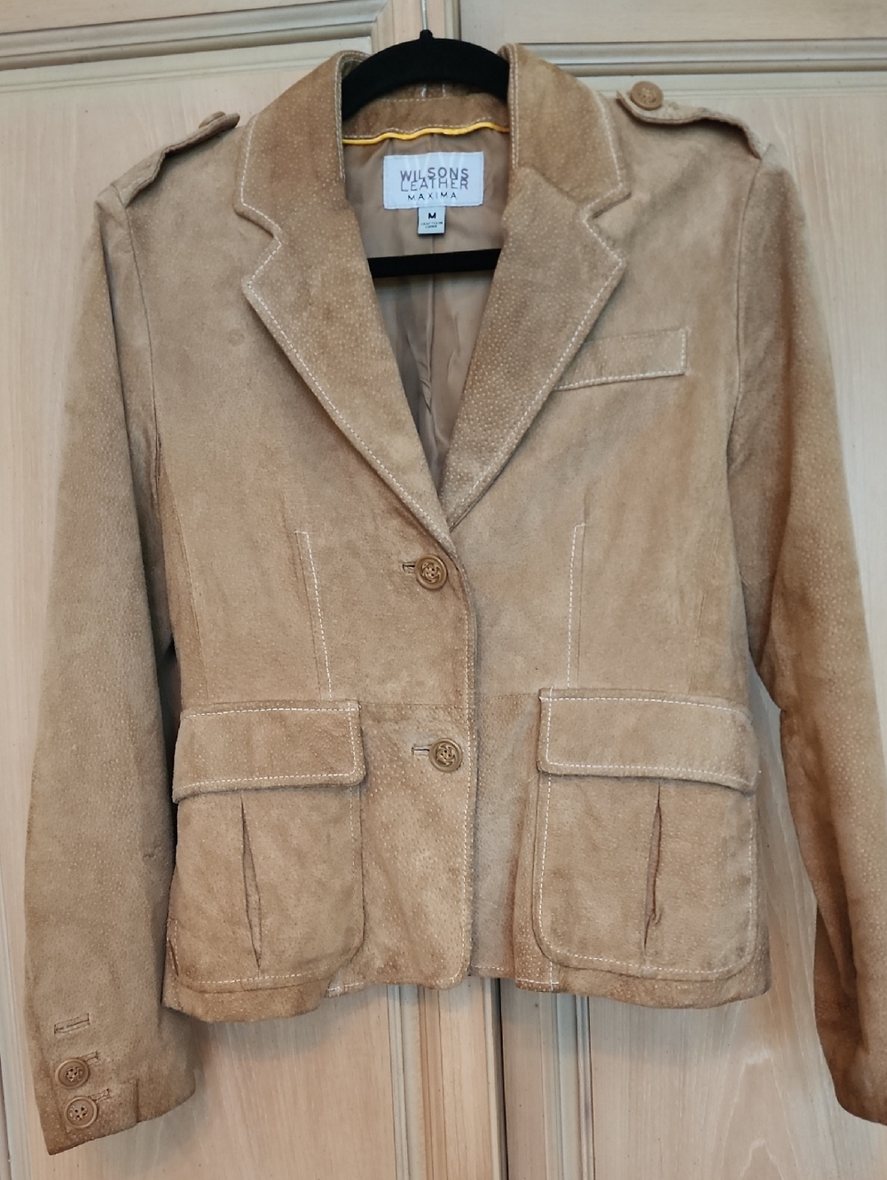 VTG Wilsons Leather Women’s Suede Blazer Jacket - Beige/Tan